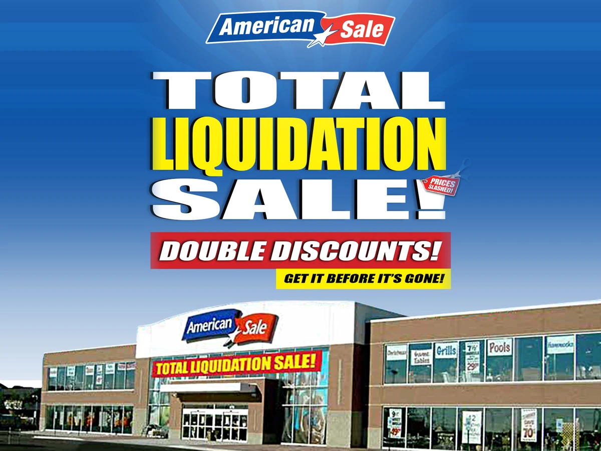 American Sale Total Liquidation Sale storefront graphic